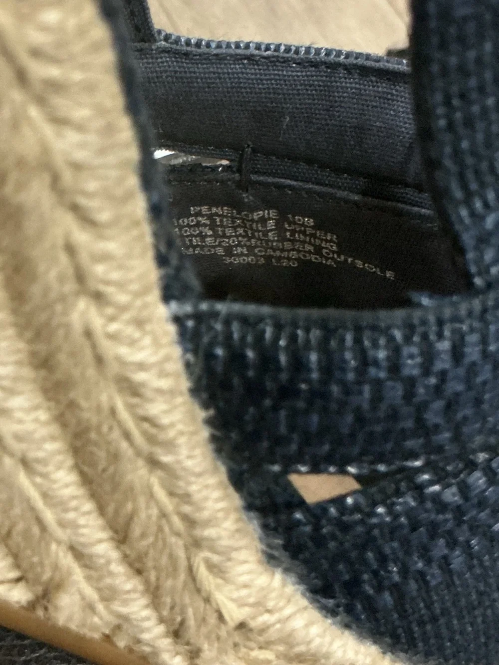 Lauren Ralph Lauren PENELOPE Navy Blue Woven Espadrille Wedge Slingback